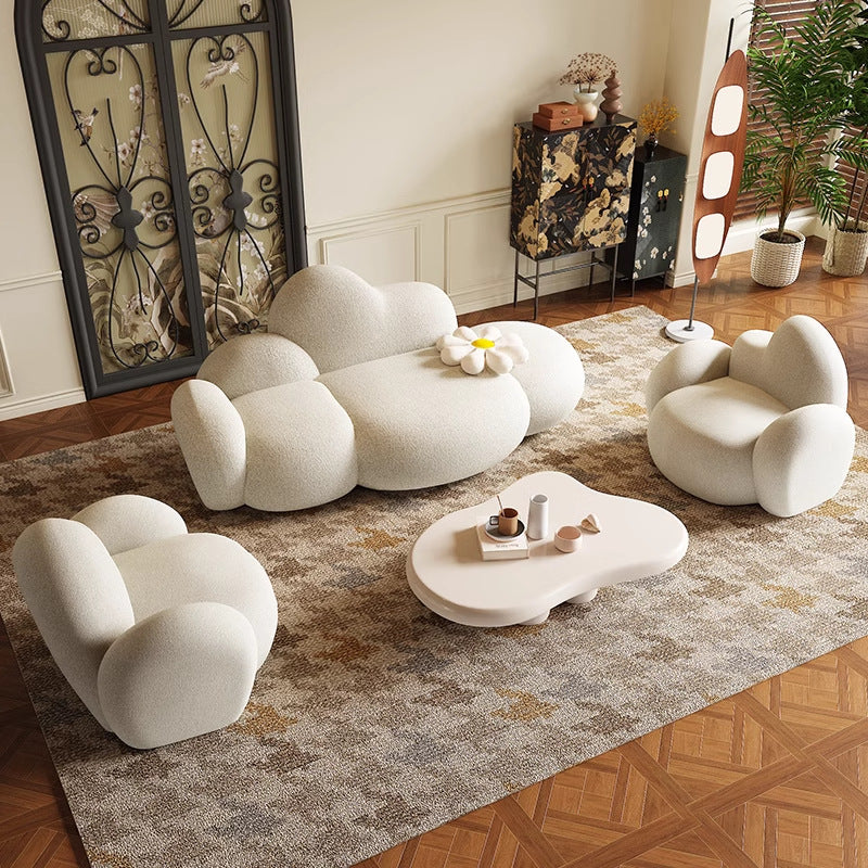 Nordic Creative Cloud Lamb Cashmere Sofa – Small Family & Salon Use