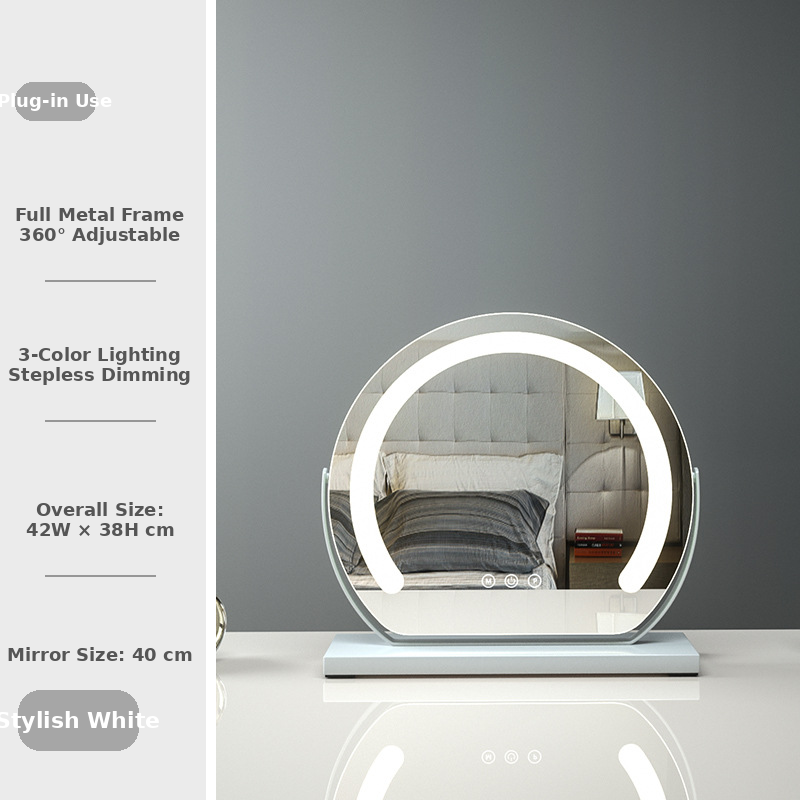 Half-Circle LED Strip Light Makeup Mirror, additional product image 5 for hospitality project