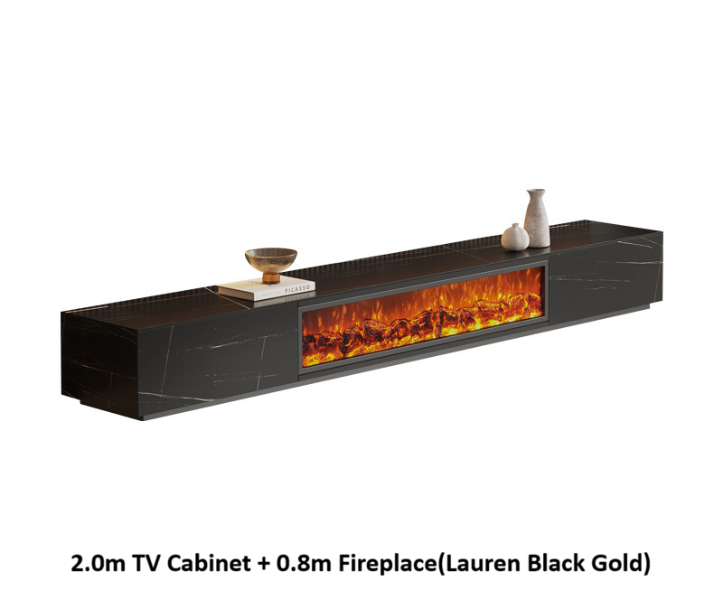 Italian Minimalist LED Simulated Flame TV Cabinet, additional product image 6 for contract furniture