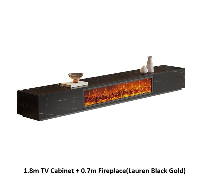 Italian Minimalist LED Simulated Flame TV Cabinet, additional product image 7 for contract furniture