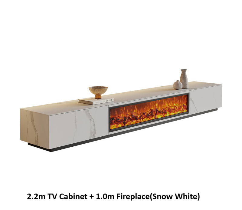 Italian Minimalist LED Simulated Flame TV Cabinet, additional product image 5 for contract furniture